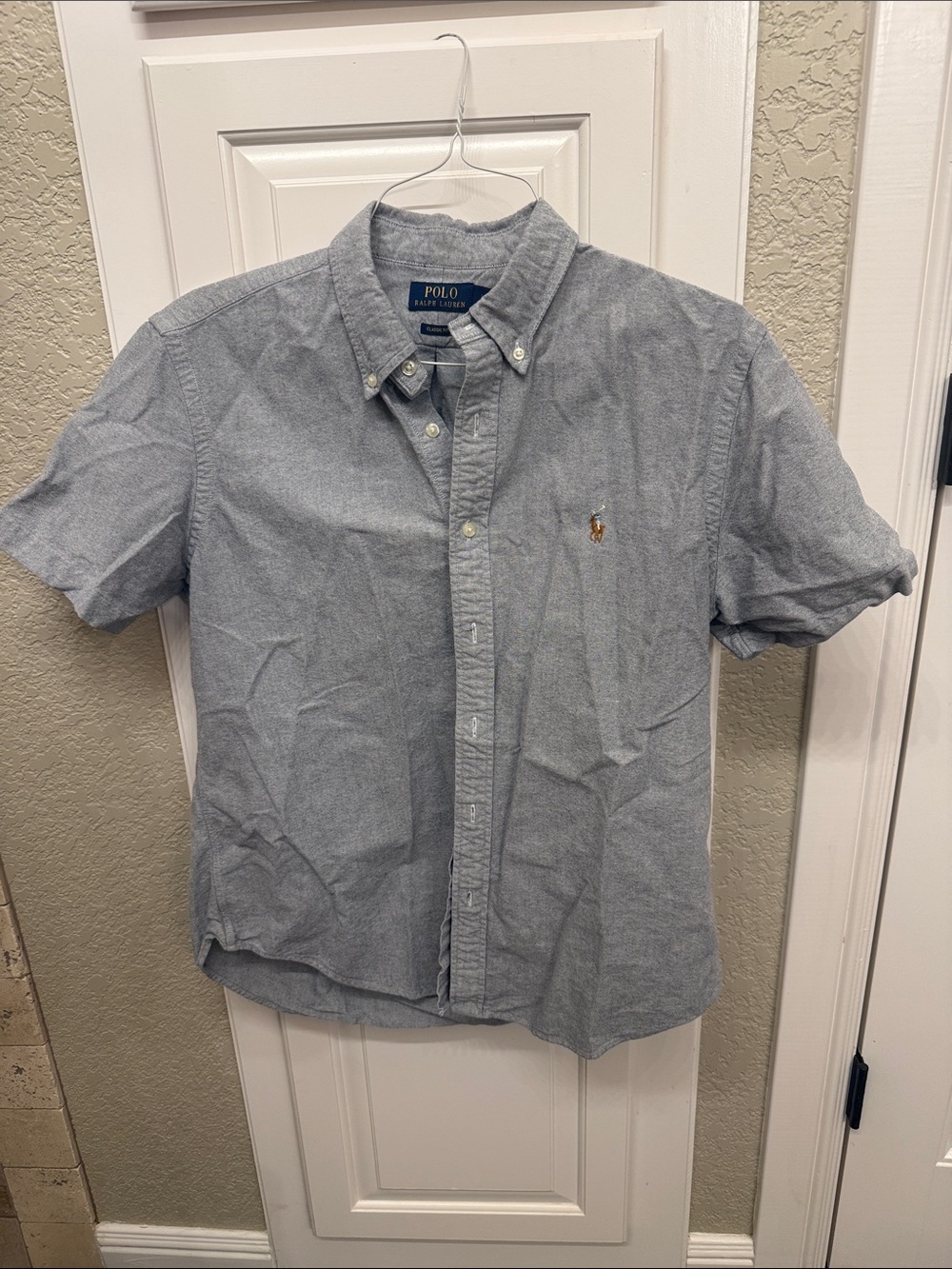 Polo by Ralph Lauren Short-Sleeve Oxford Button-Down Shirt - Light Blue